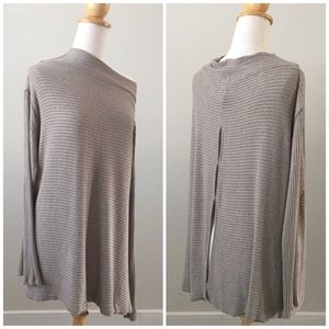 NWOT Free People Lover Rib Split Back Knit, Sz L